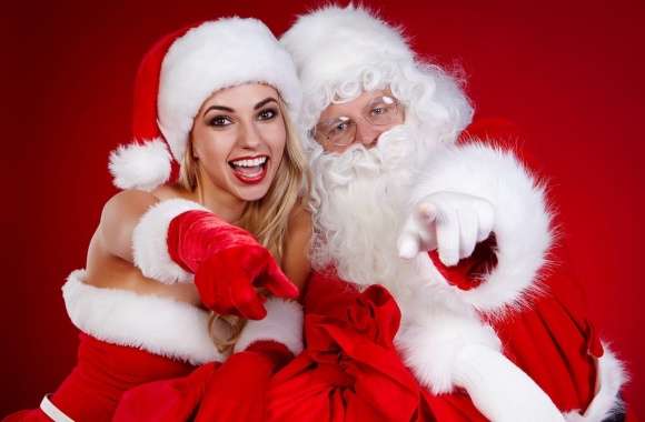 Santa Claus and a Girl wallpapers hd quality