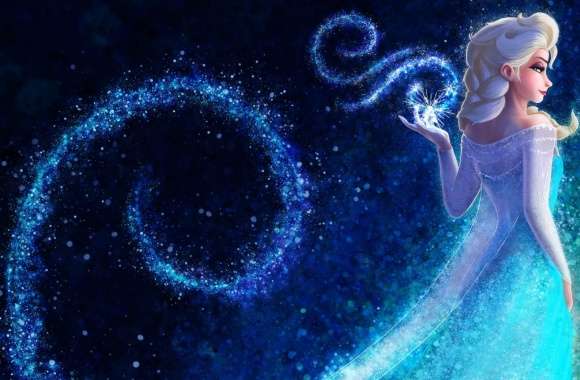 Queen Elsa Frozen hand snowflakes concept art