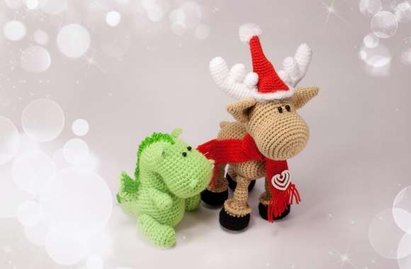 Christmas Dino and Reindeer