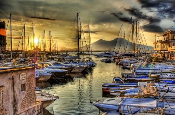 Sunrise In The Naples Docks