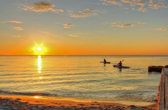 Canoeing At Sunsrise