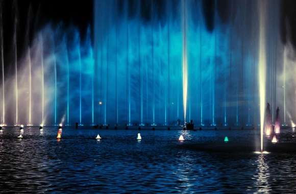 Fountain, Night wallpapers hd quality