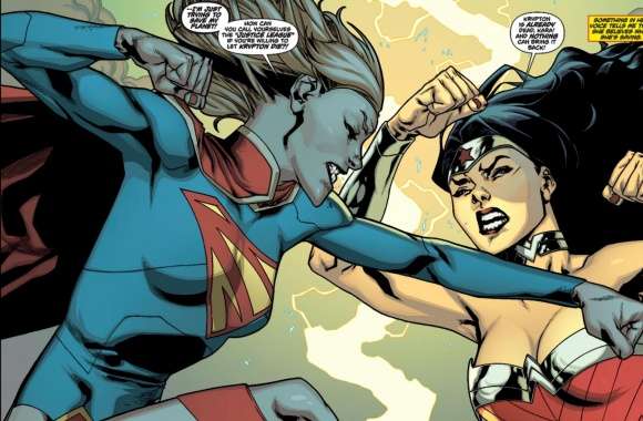 Supergirl Wonder Woman Fight