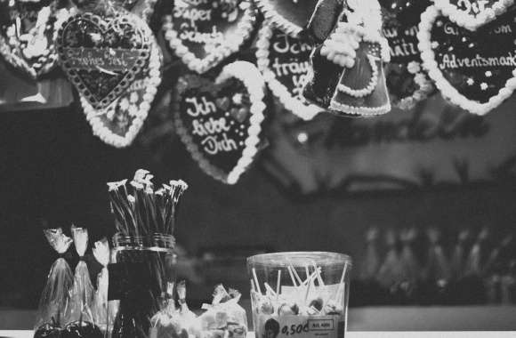 Christmas Market Black And White wallpapers hd quality