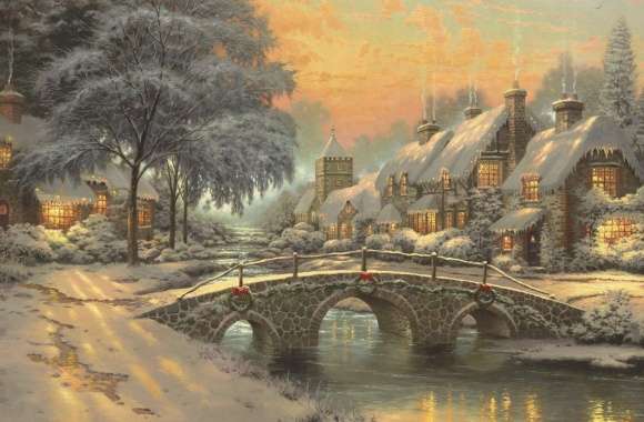 Classic Christmas Painting by Thomas Kinkade