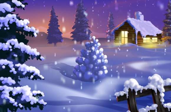 Classic Winter Scene Painting wallpapers hd quality