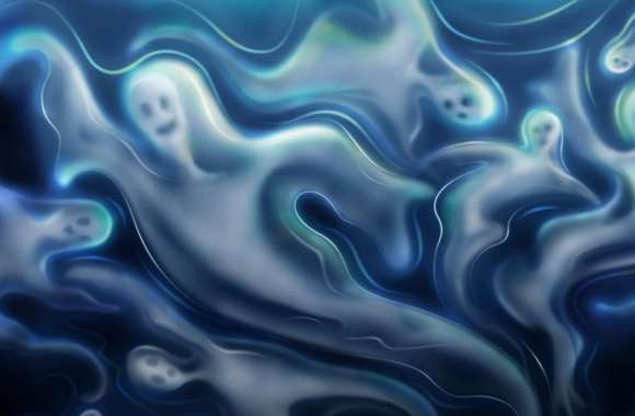 Ghosts Blue Hallowmas Halloween