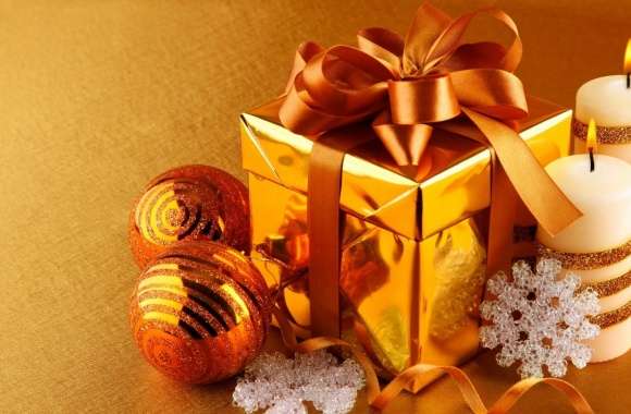 Golden Present Box wallpapers hd quality