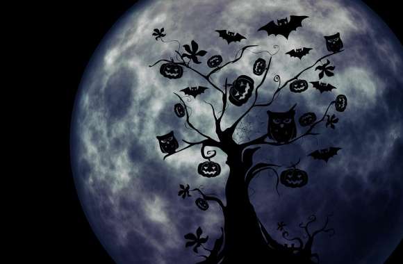Halloween Owls and Bats