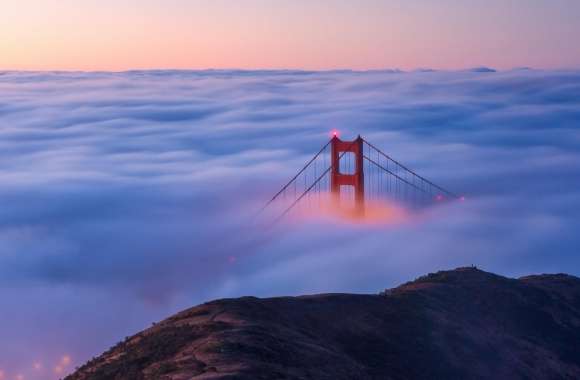 Golden Gate Bridge Fog Sunrise
