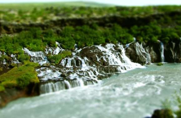 Jungle Waterfall, Tilt And Shift Effect