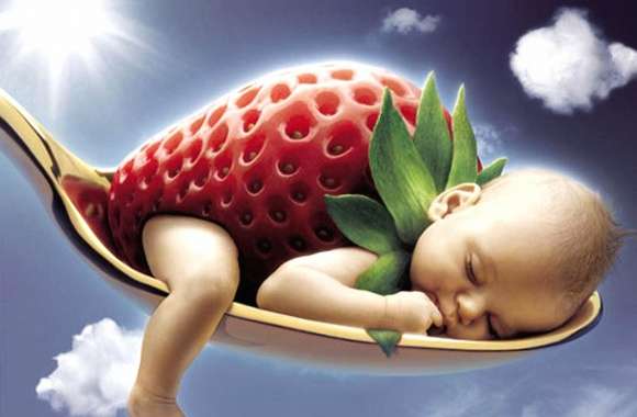 funny baby strawberry wallpapers hd quality