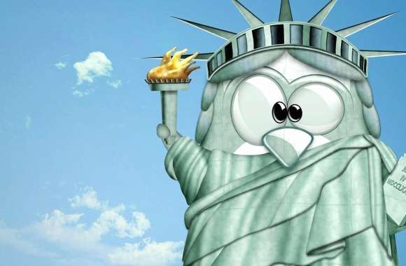 Funny bird statue of liberty wallpapers hd quality