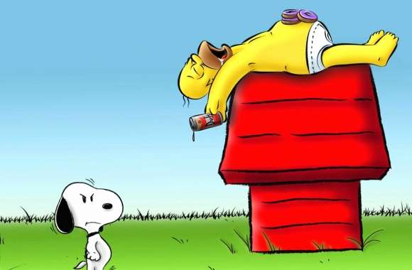 Funny snoopy and homer simpson