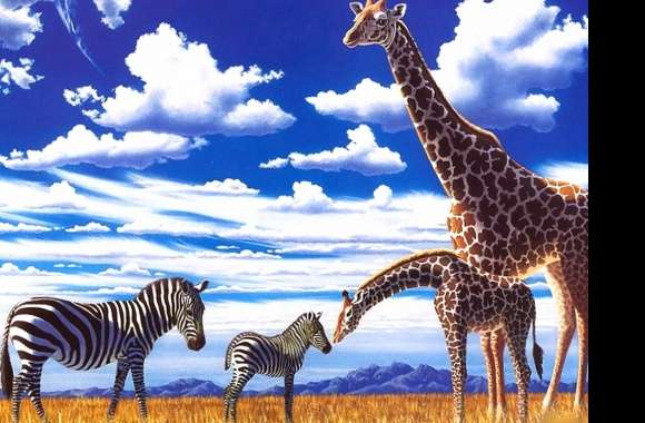 Girafs and zebras