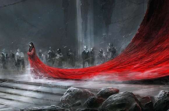 Long long red dress fantasy