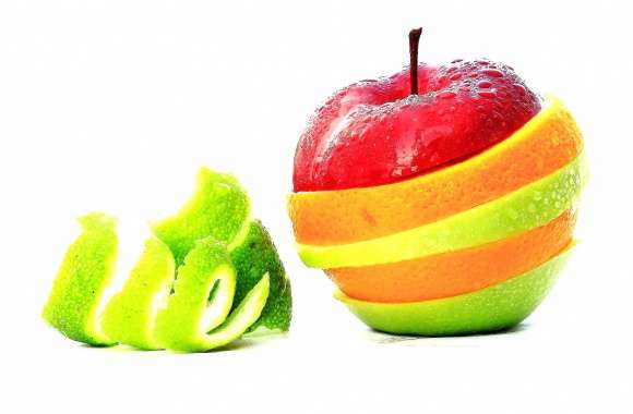Sliced fruits like apple