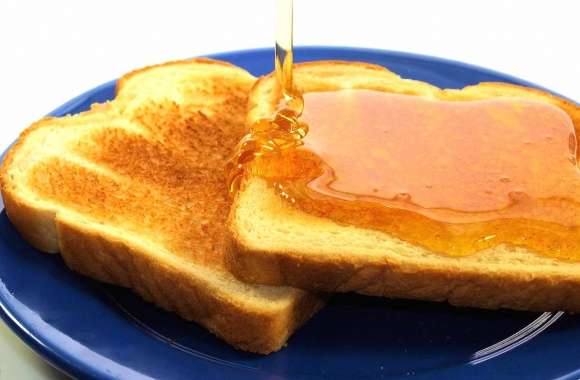 Slices of toast with honey wallpapers hd quality