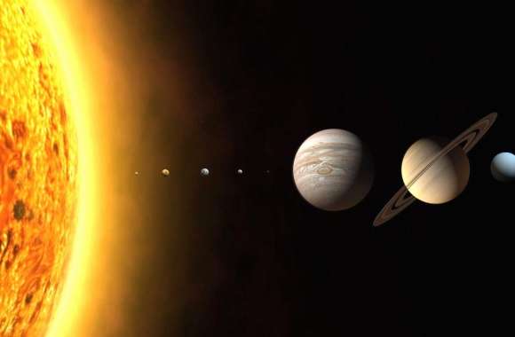 Solar system in scale