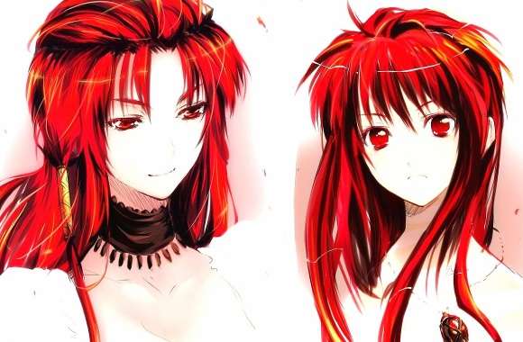 Two red hairs girls anime