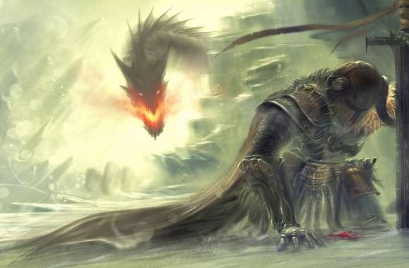 Warrior defeated by dragon wallpapers hd quality
