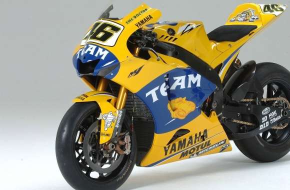 Yellow Yamaha YZR-M1 front side view