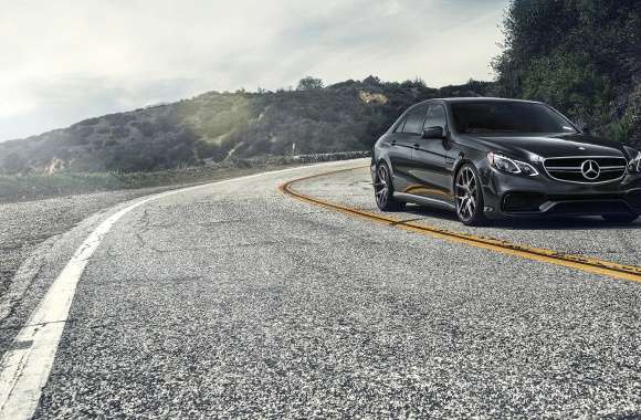 2014 Mercedes-Benz E-Class on the curvy road