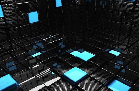 Black and blue cubes 3d digital wallpapers hd quality