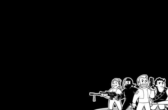 FO3 Vault Boys Black and White wallpapers hd quality
