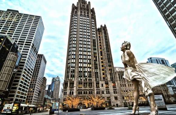 Marilyn monroe monument chicago wallpapers hd quality