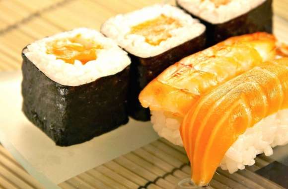 Rice fish sushi