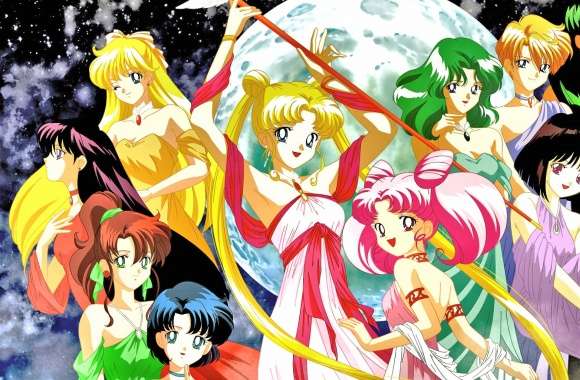 Sailor Moon character gathering