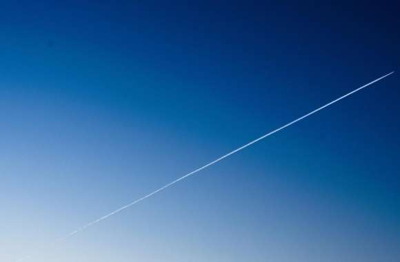 Sky Gradient. And Trace of an Airplane