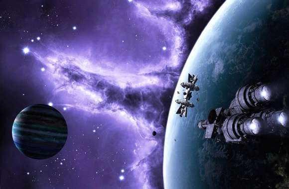 Spaceships near planet wallpapers hd quality
