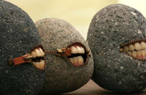 Weird smiling stones