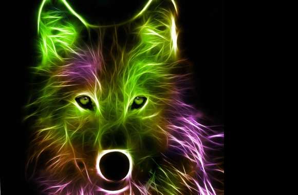 Wolf pink and green wallpapers hd quality