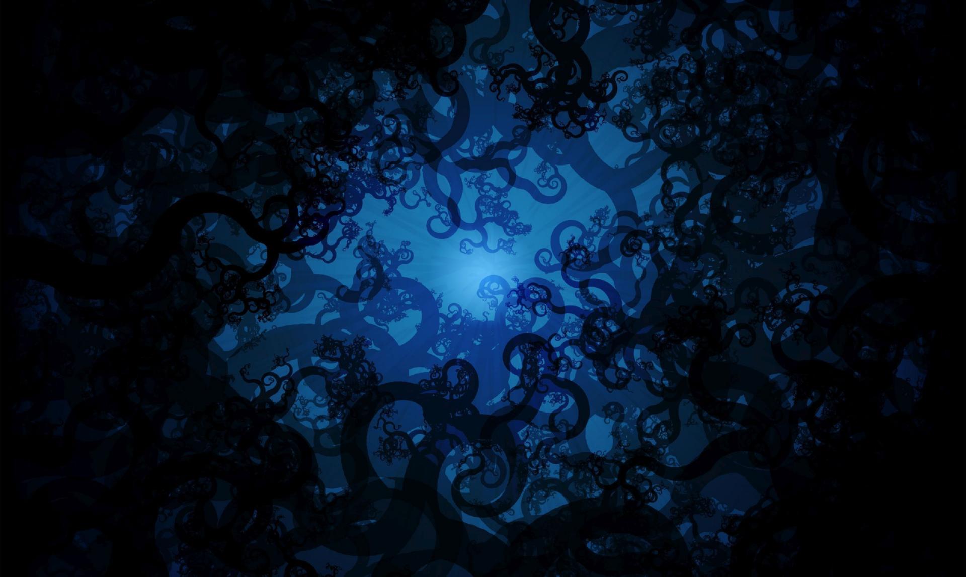 Black swirls in the blue light at 1600 x 1200 size wallpapers HD quality