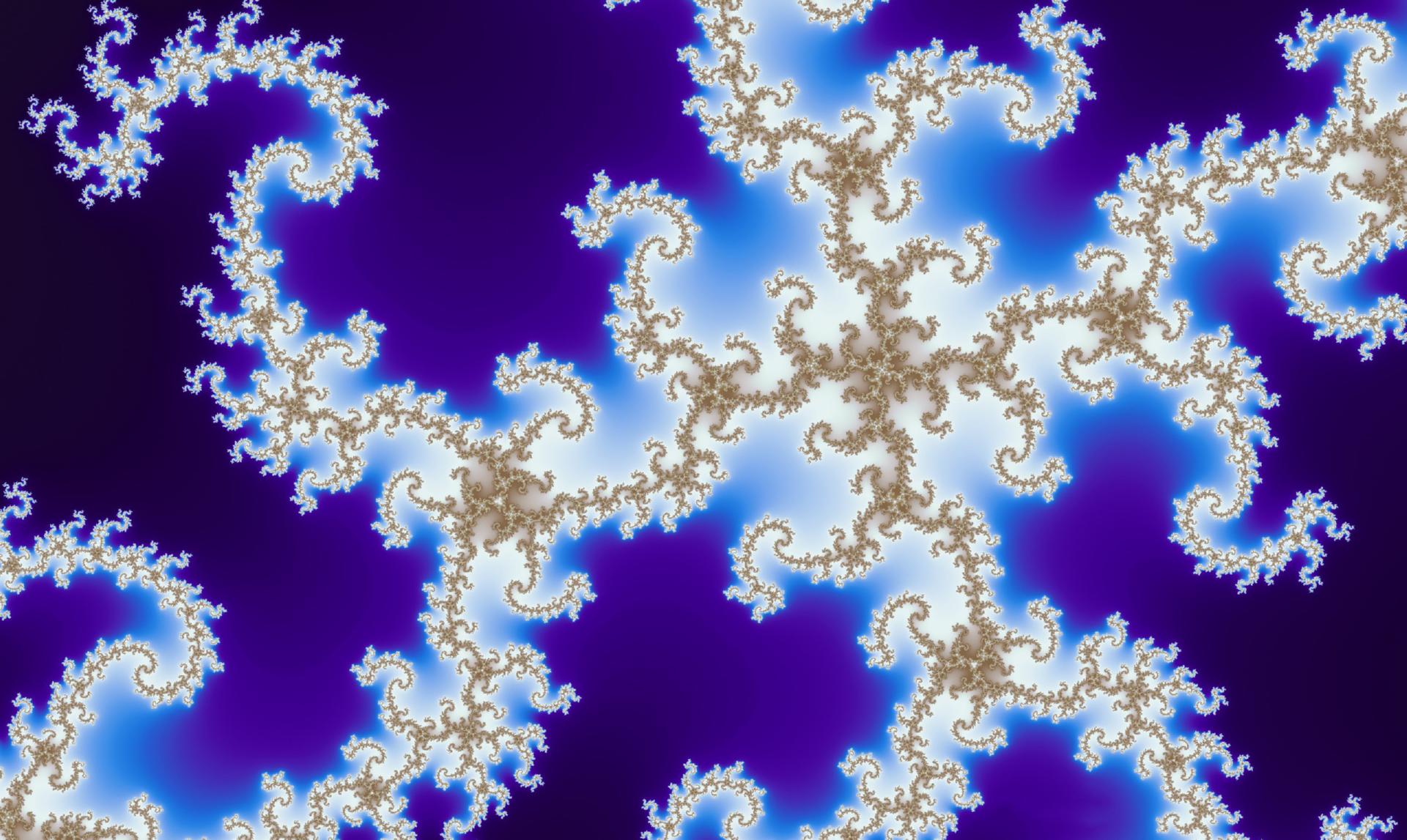 Blue fractal at 320 x 480 iPhone size wallpapers HD quality