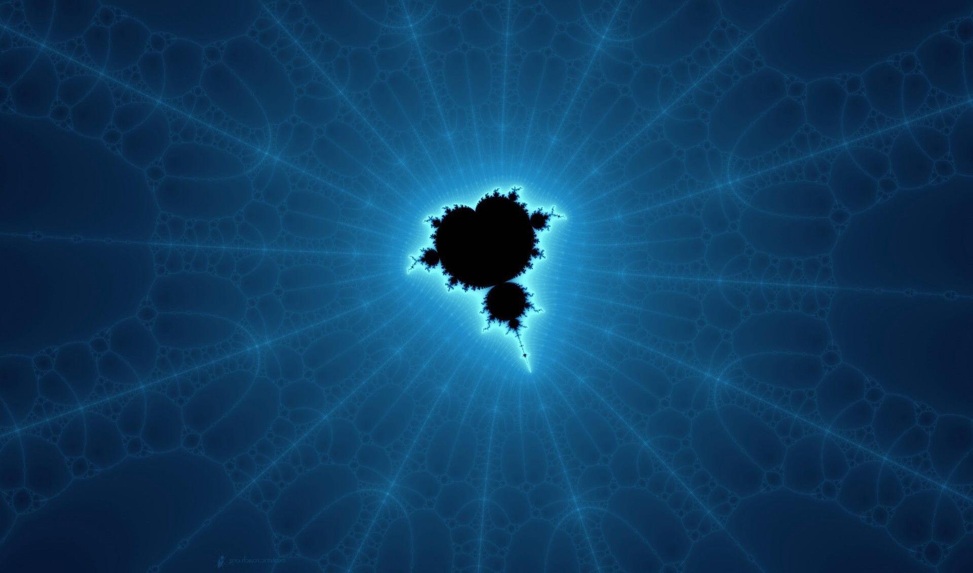 Blue and black fractal shape at 640 x 1136 iPhone 5 size wallpapers HD quality