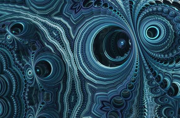 Blue fractal swirls