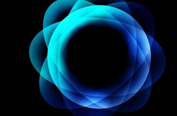 Blue glowing circles piled up wallpapers hd quality