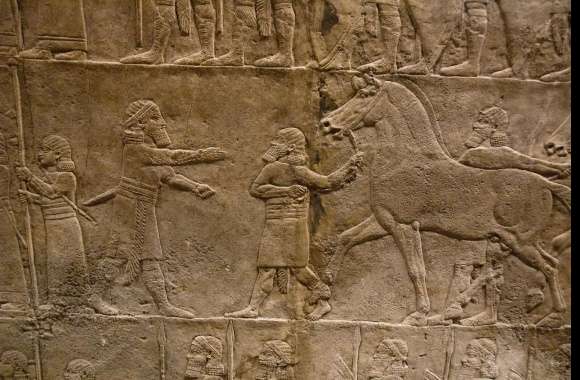 Assyria Lion Hunts wallpapers hd quality