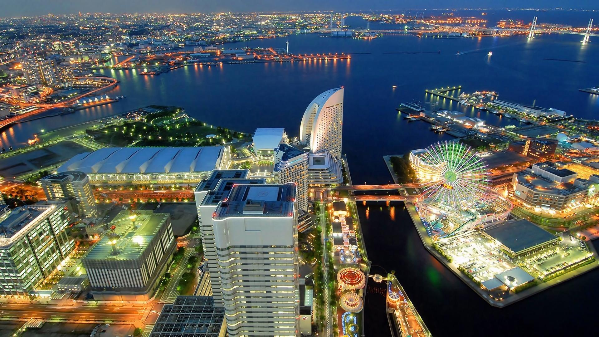 Япония Йокогама мегаполис загрузить