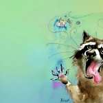 Raccoon desktop wallpaper