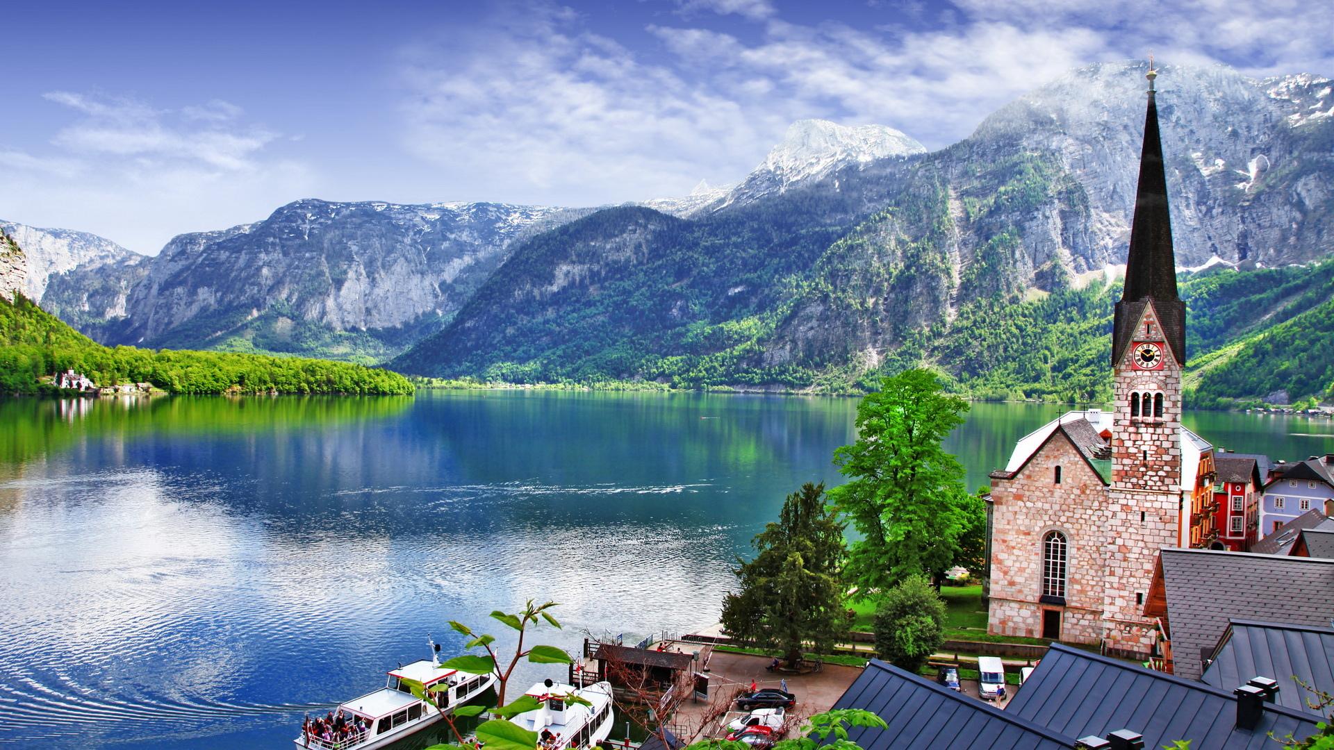 Hallstatt at 320 x 480 iPhone size wallpapers HD quality