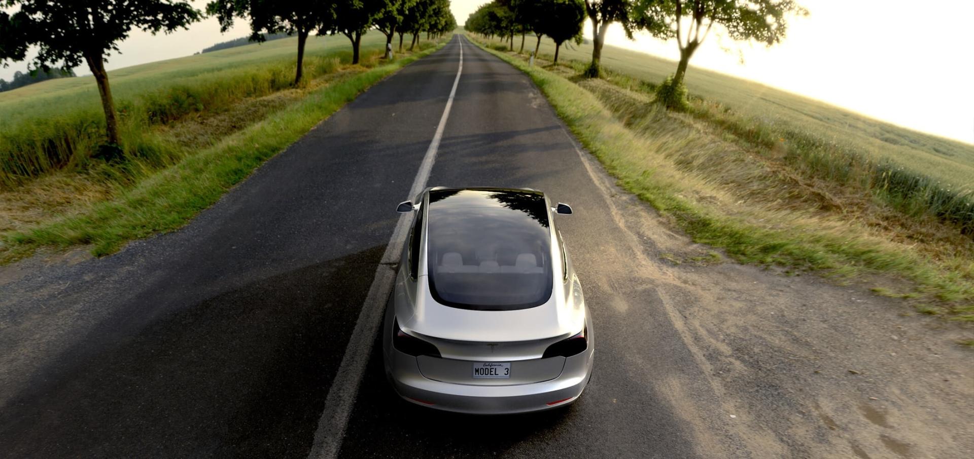 Tesla Model 3 at 1024 x 1024 iPad size wallpapers HD quality