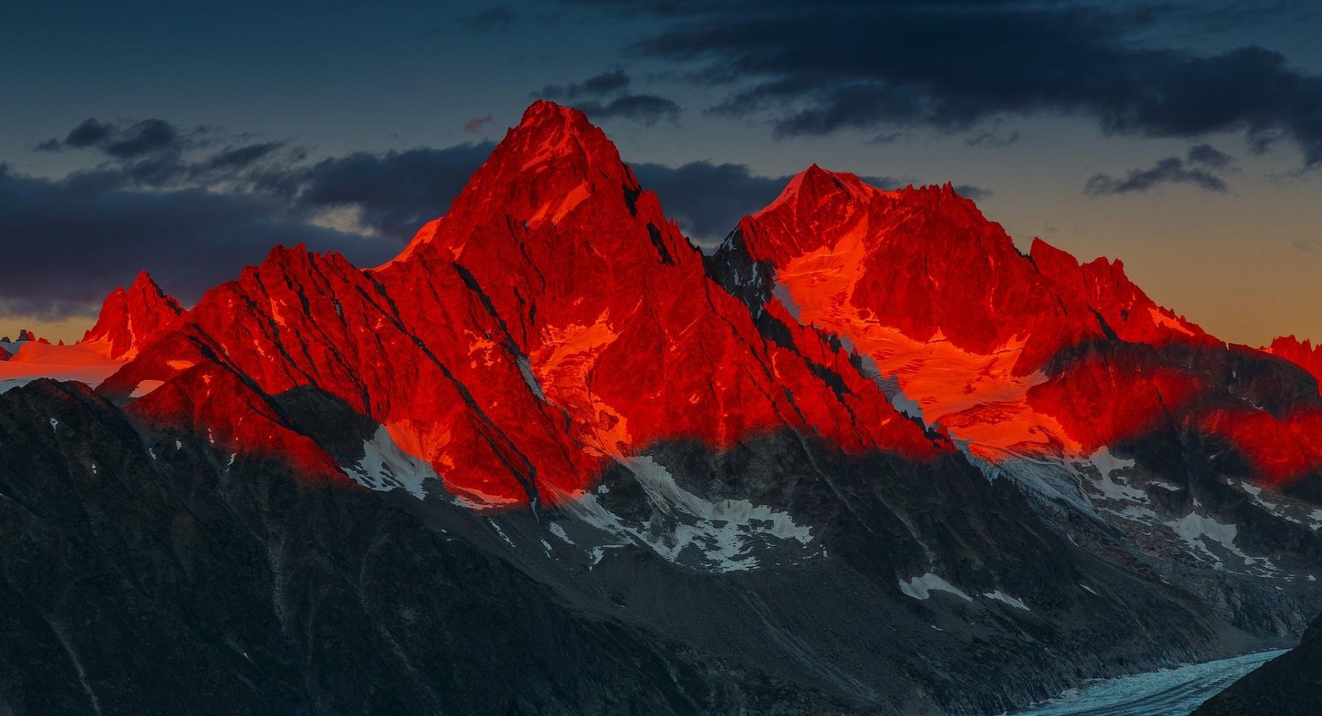 Alpenglow over the Argentiere Glacier, France at 640 x 1136 iPhone 5 size wallpapers HD quality