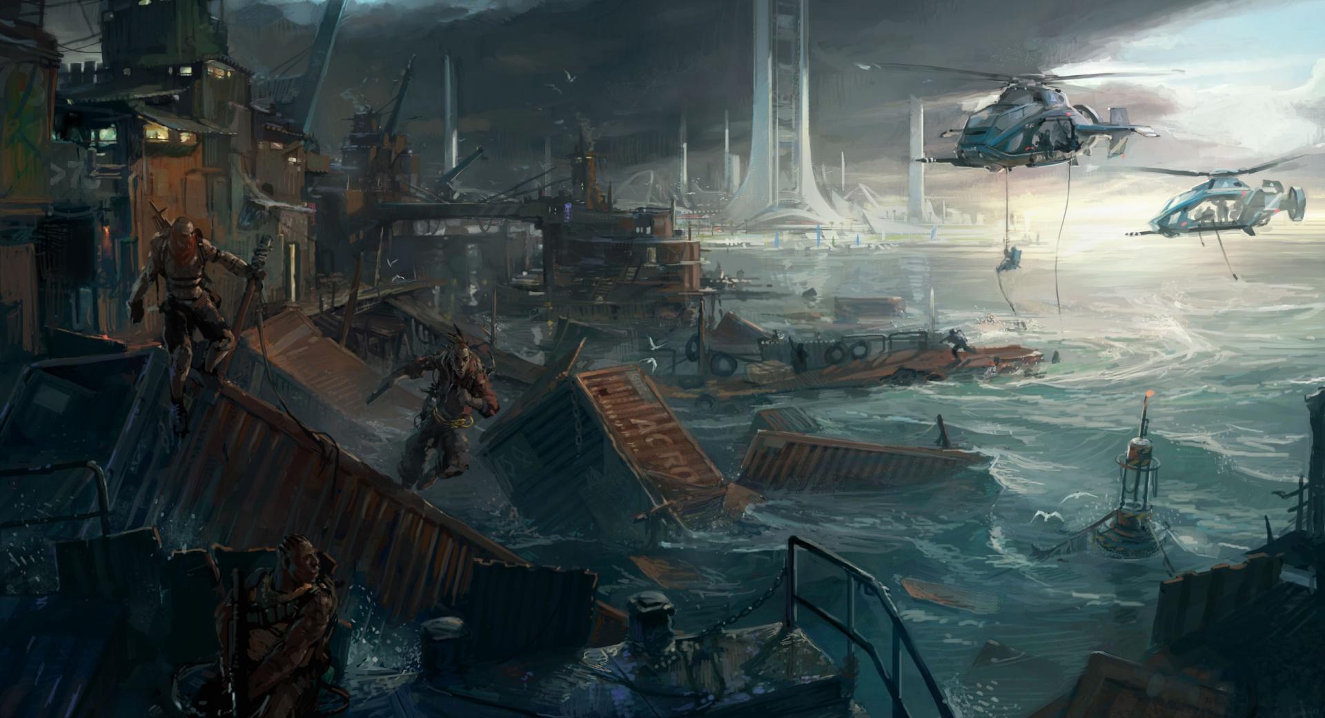 Brink - Container City Concept Art at 640 x 1136 iPhone 5 size wallpapers HD quality