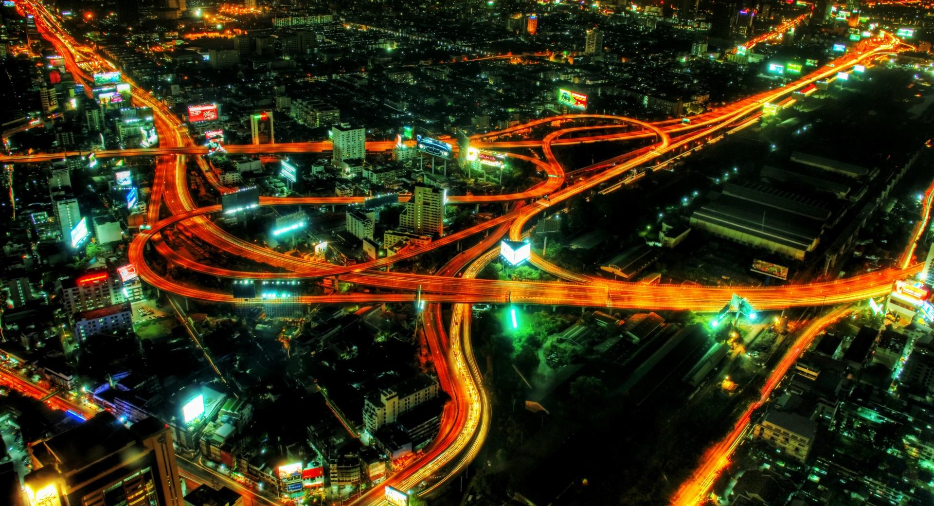 City Highways Night at 1152 x 864 size wallpapers HD quality