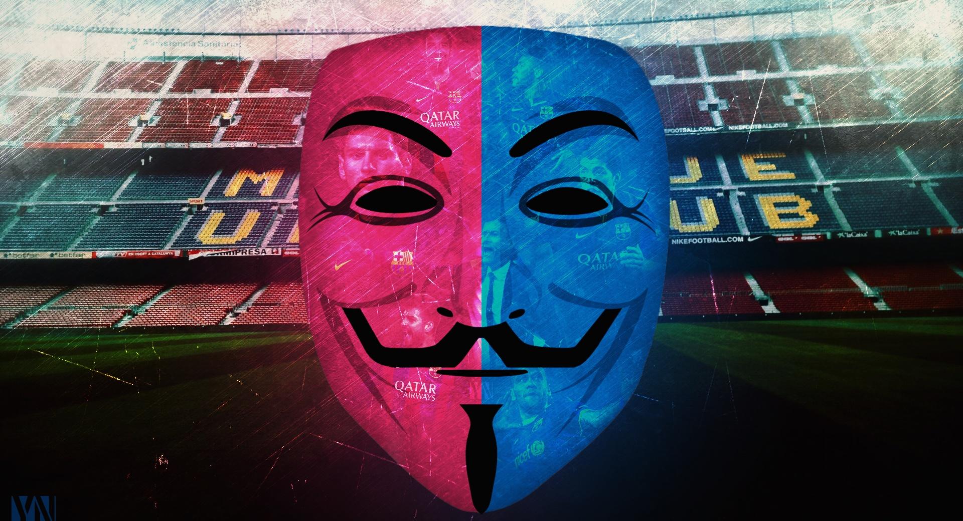 FC Barcelona Anonymous Mask by Yakub Nihat wallpapers HD quality